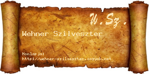 Wehner Szilveszter névjegykártya