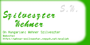 szilveszter wehner business card